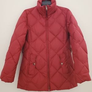 Burberry Dark Red Down Puffer Coat